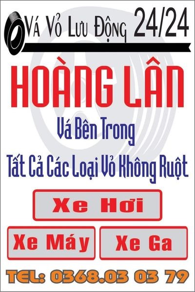 Vá vỏ lưu động Hoàng lân Đà Lạt 24/24